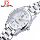 Reloj Mujer CARNIVAL Brand Luxury Women Mechanical Watch Ladies Fashion Waterproof Crystal Sapphire Automatic Wristwatches Clock