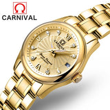 Reloj Mujer CARNIVAL Brand Luxury Women Mechanical Watch Ladies Fashion Waterproof Crystal Sapphire Automatic Wristwatches Clock