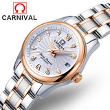 Reloj Mujer CARNIVAL Brand Luxury Women Mechanical Watch Ladies Fashion Waterproof Crystal Sapphire Automatic Wristwatches Clock