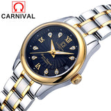 Reloj Mujer CARNIVAL Brand Luxury Women Mechanical Watch Ladies Fashion Waterproof Crystal Sapphire Automatic Wristwatches Clock