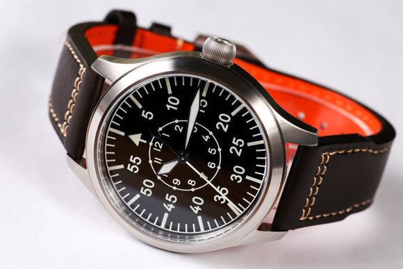 【Escapement Time】Automatic NH35 Movement Pilot Watch with Type-B or Type-A Black Dial and 42mm Case waterproof 300M