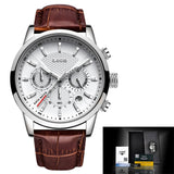 2020 New Mens Watches LIGE Top Brand Leather Chronograph Waterproof Sport Automatic Date Quartz Watch For Men Relogio Masculino