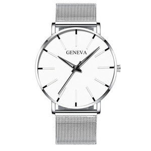 Minimalist Men Fashion Ultra Thin Watches Simple Men Business Stainless Steel Mesh Belt Quartz Watch Relogio Masculino