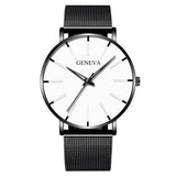 Minimalist Men Fashion Ultra Thin Watches Simple Men Business Stainless Steel Mesh Belt Quartz Watch Relogio Masculino