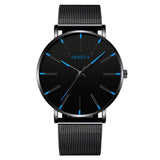 Minimalist Men Fashion Ultra Thin Watches Simple Men Business Stainless Steel Mesh Belt Quartz Watch Relogio Masculino