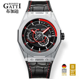 Automatic Mechanical Watch Men Top Brand GATTI Luxury Leather Mens Wristwatches Waterproof Sports Blue Watches Relogio Masculino