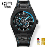 Automatic Mechanical Watch Men Top Brand GATTI Luxury Leather Mens Wristwatches Waterproof Sports Blue Watches Relogio Masculino