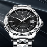 LIGE Men Automatic Mechanical Watches Luxury Brand Business Tungsten Steel Waterproof WristWatch Men Fashion Clock reloj hombre