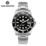 San Martin Diver Water Ghost Luxury Sapphire Crystal Men Automatic Mechanical Watches Ceramic Bezel 20Bar Luminous Date Window