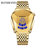 NEW BINBOND  Top Brand Luxury Military Fashion Sport Watch Men gold Wrist Watches Man Clock Casual Chronograph Wristwatch