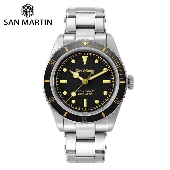 San Martin Diver Watch 6200 Retro Water Ghost Luxury Sapphire NH35 Men Automatic Mechanical Watches 20Bar Waterproof Luminous