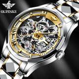 OUPINKE 2020 Luxury Men Mechanical Wristwatch Skeleton Automatic Watch Top Brand Sapphire Waterproof Watch Men relogio masculino