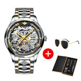 OUPINKE 2020 Luxury Men Mechanical Wristwatch Skeleton Automatic Watch Top Brand Sapphire Waterproof Watch Men relogio masculino