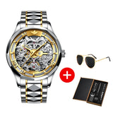 OUPINKE 2020 Luxury Men Mechanical Wristwatch Skeleton Automatic Watch Top Brand Sapphire Waterproof Watch Men relogio masculino