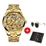 OUPINKE 2020 Luxury Men Mechanical Wristwatch Skeleton Automatic Watch Top Brand Sapphire Waterproof Watch Men relogio masculino