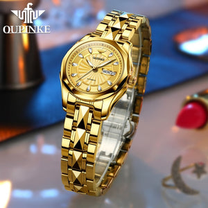 OUPINKE Luxury Gold Mechanical Watch For Women Sapphire Crystal Automatic Watch Ladies Wristwatches Waterproof relogio feminino