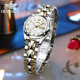 OUPINKE Luxury Gold Mechanical Watch For Women Sapphire Crystal Automatic Watch Ladies Wristwatches Waterproof relogio feminino