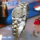 OUPINKE Luxury Gold Mechanical Watch For Women Sapphire Crystal Automatic Watch Ladies Wristwatches Waterproof relogio feminino