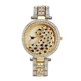 100PCS  Women Quartz Watch Fashion Bling Casual Ladies Watch Female Quartz Gold Watch Crystal Diamond Leopard For Women Clock