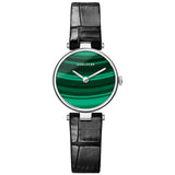 AGELOCER Small Green Women Watches Swiss Malachite Ladies Watch Minimalist Analog Quartz Unique Micro Pave Diamond Female Watch