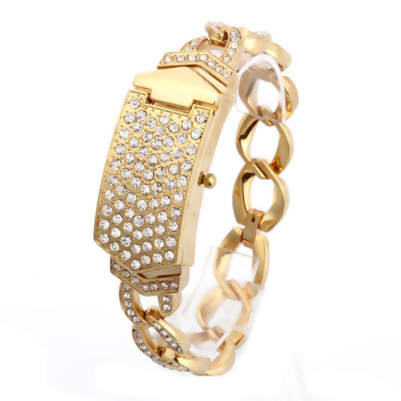 50pcs/lot Wholesale G&D Women Wristwatches Quartz Watch Gold Relogio Feminino Luxury Bracelet Saat Relojes Mujer Clock Female